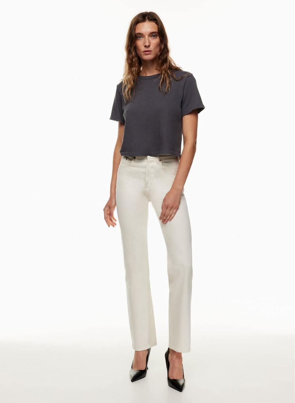 Aritzia Denim Forum The Joni High Rise Loose Jeans 24 White Ecru Straight Leg